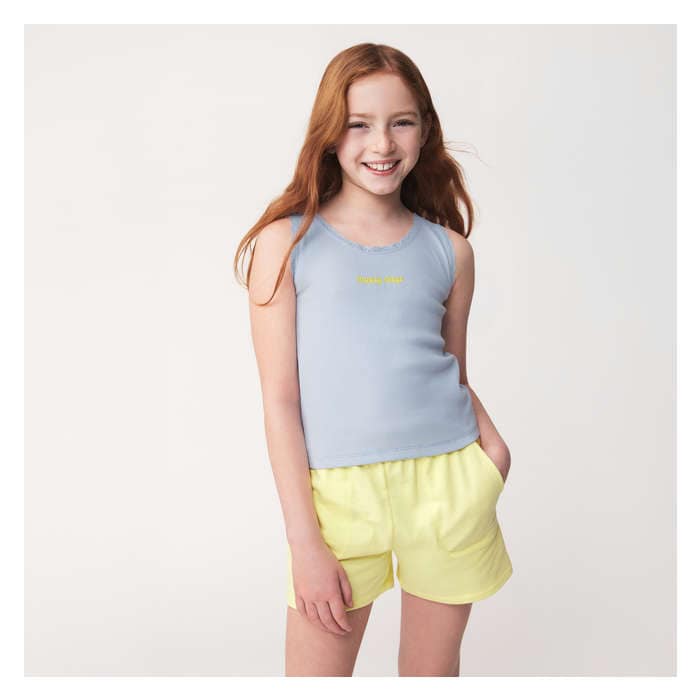 Filles Cami côtelée pour filles - Bleu Pâle